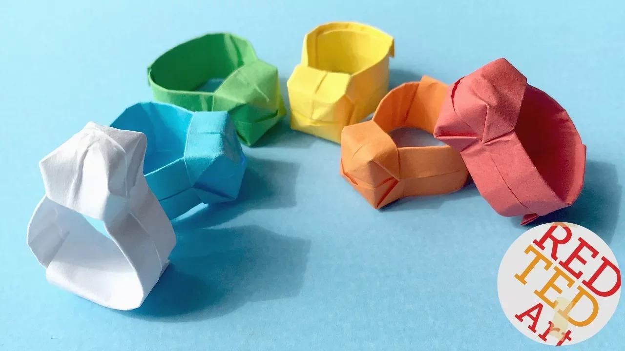 حلقة اوريغامي DIY سهلة ورقة الدائري بدون موسيقى | Origami Ring DIY   Easy Paper Ring No Music